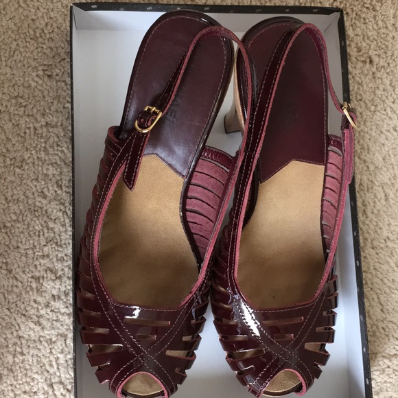 Michael Kors patent leather platform/heel sandal